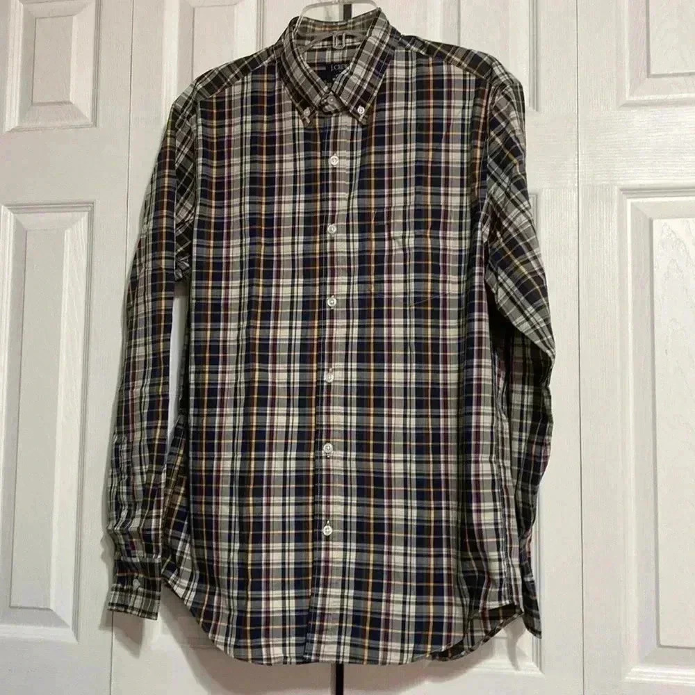 J Crew mens plaid NWT button down shirt SIZE MEDIUM